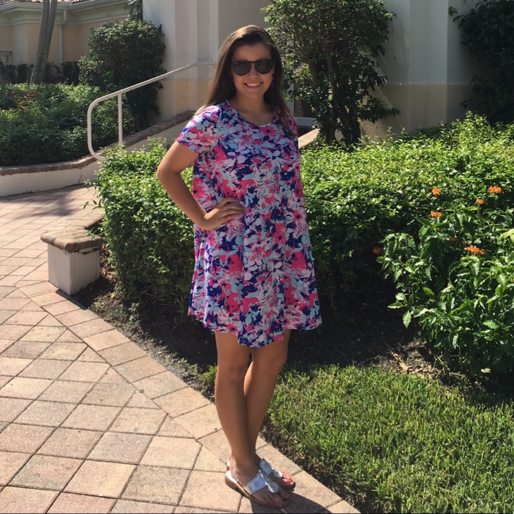 Peach love printed dress